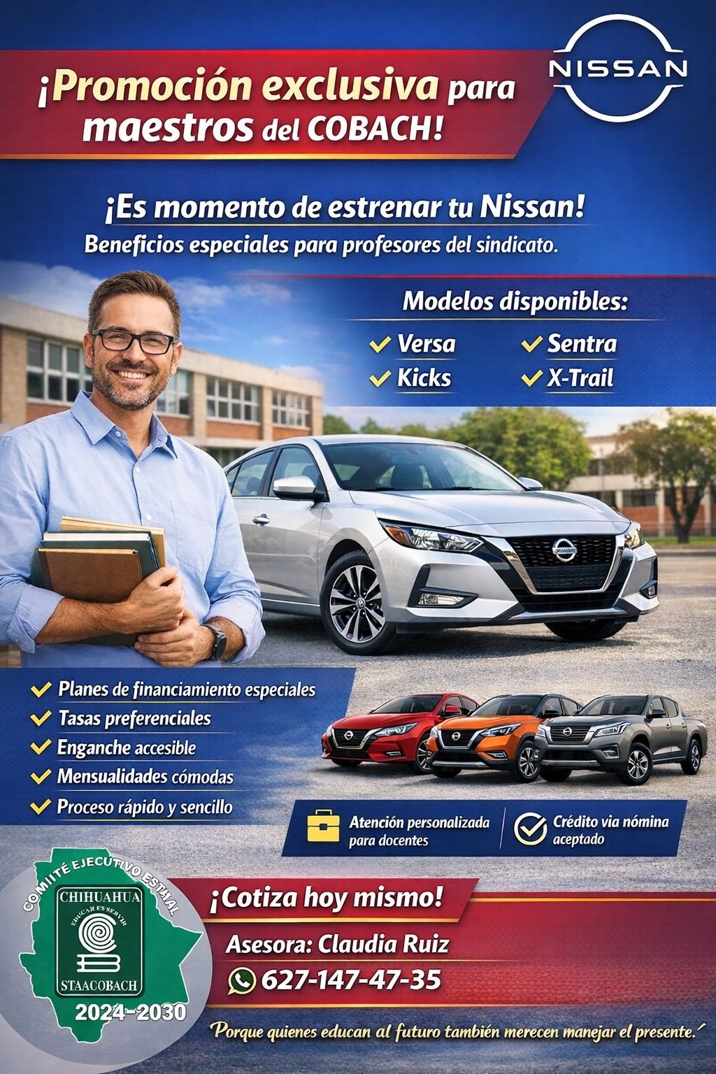 Promoción en vehiculos Nissan para agremiados.