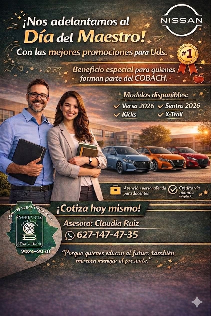 ¡Celebra el día del maestro con esta promoción en NISSAN!